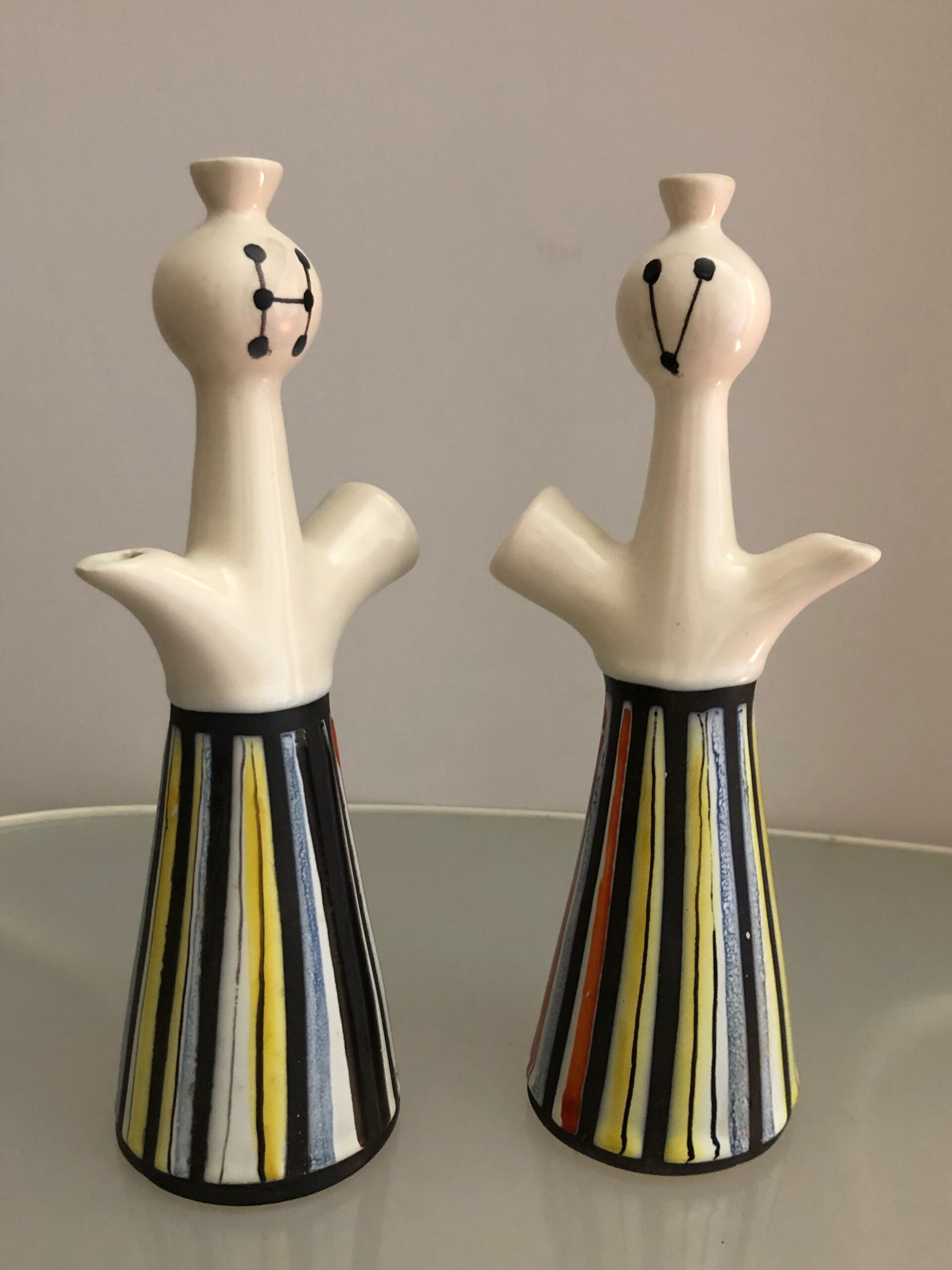 Roger Capron coppia vasi in ceramica Capron Vallauris.