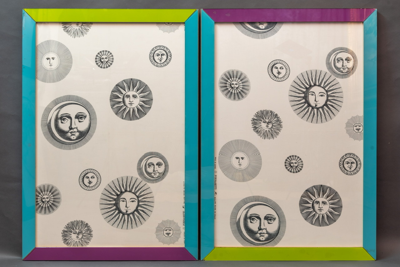 Egidi MadeinItaly Paire de panneaux série Soli e Lune Piero Fornasetti