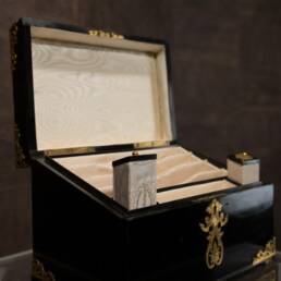 French Box in Black Lacquered Wood