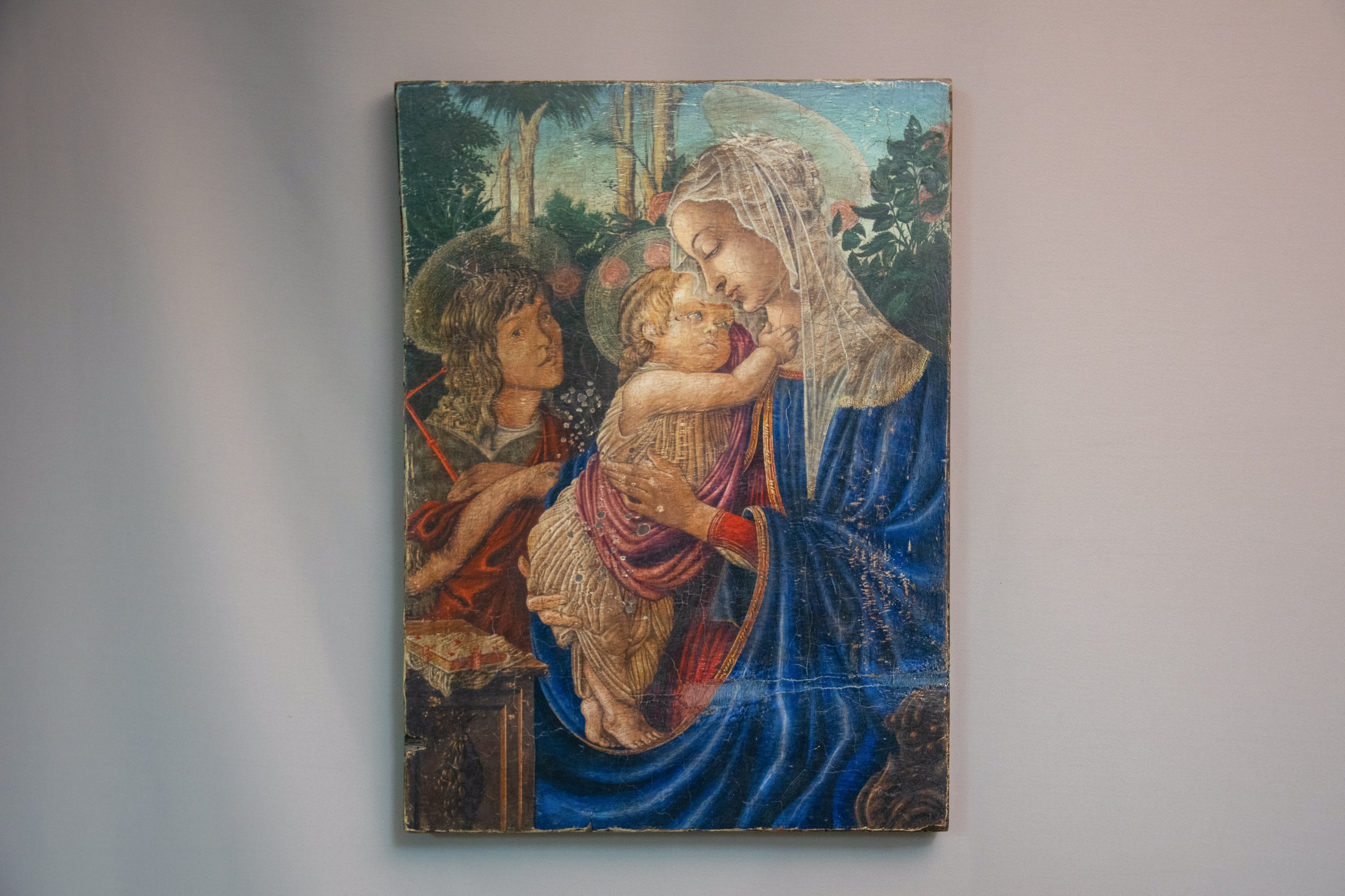 Umberto Giunti Vierge à l’enfant Huile sur bois