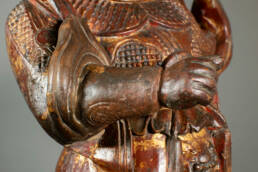 Ancient Wei Tuo Pusa Wood Sculpture