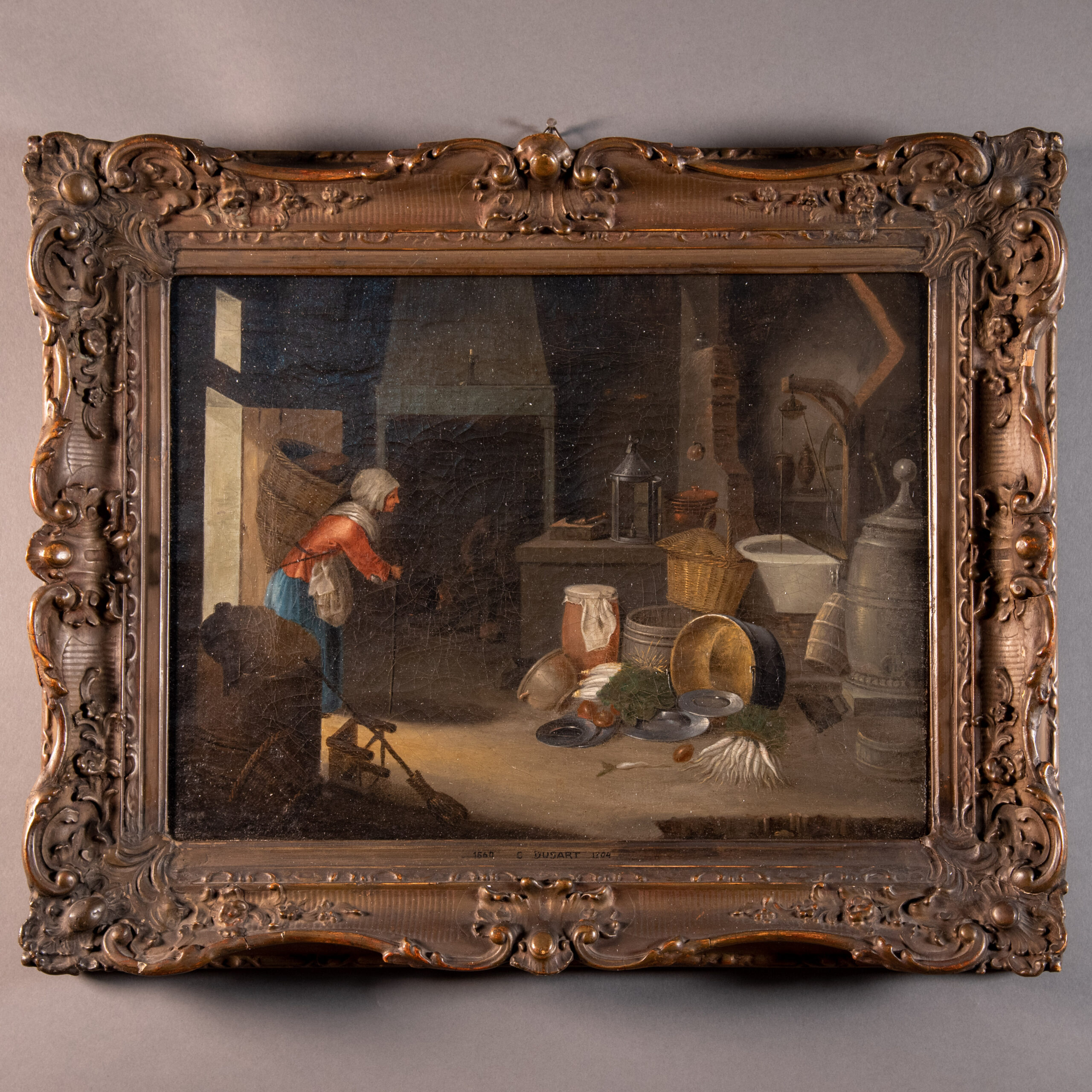 Oil on Canvas Old Flemish Master Painting Cornelis Dusart