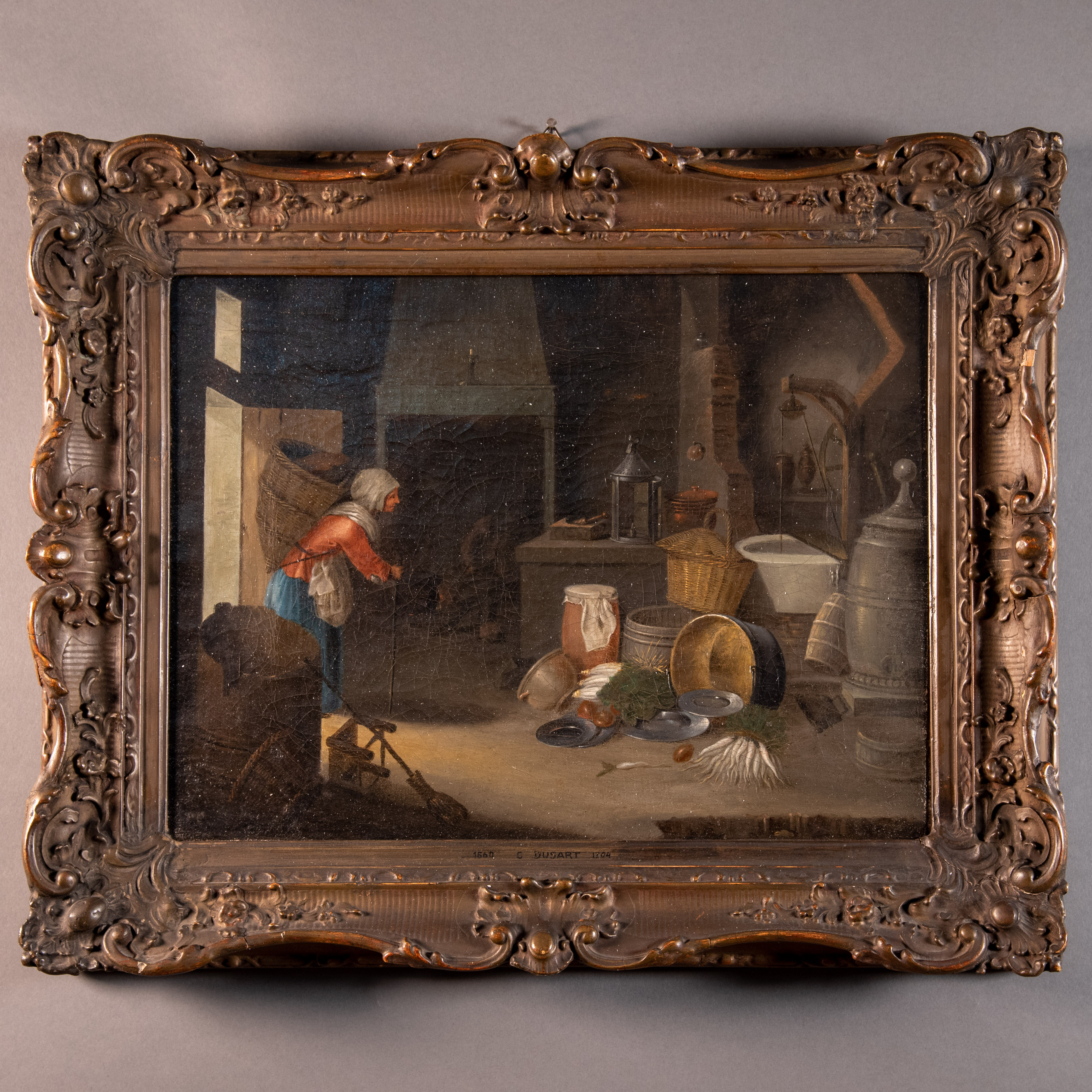 Ancien Tableau Cornelis Dusart Peinture Flamande