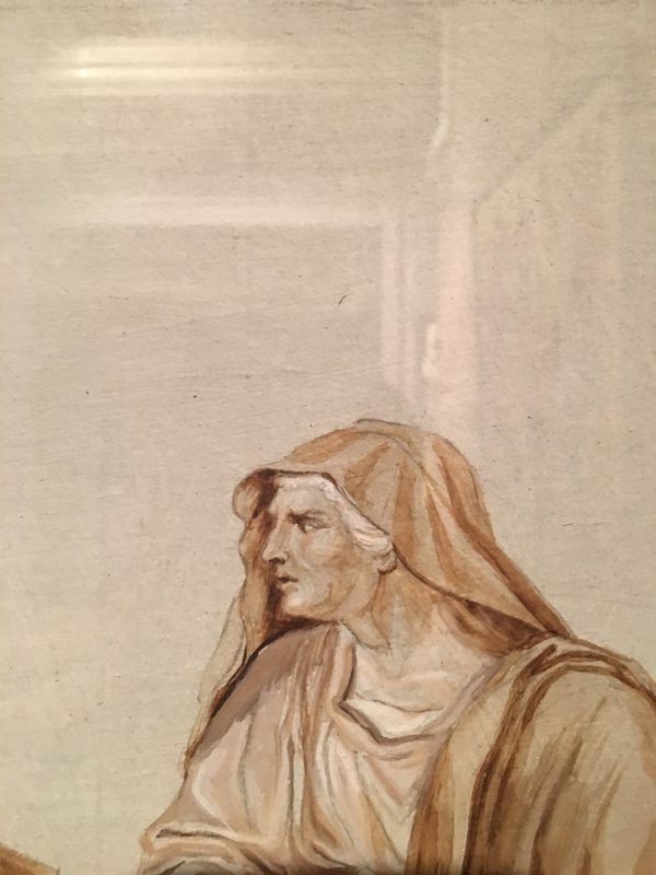 Period red chalk drawing with neoclassical subject