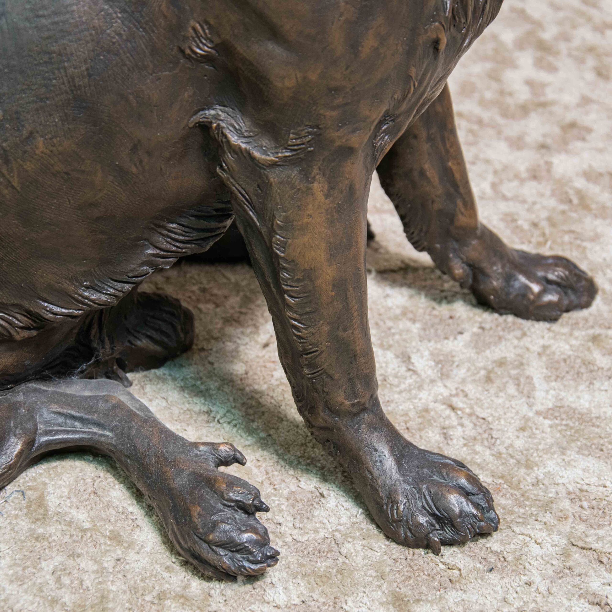 Signed bronze dog sculpture by Franz Canins