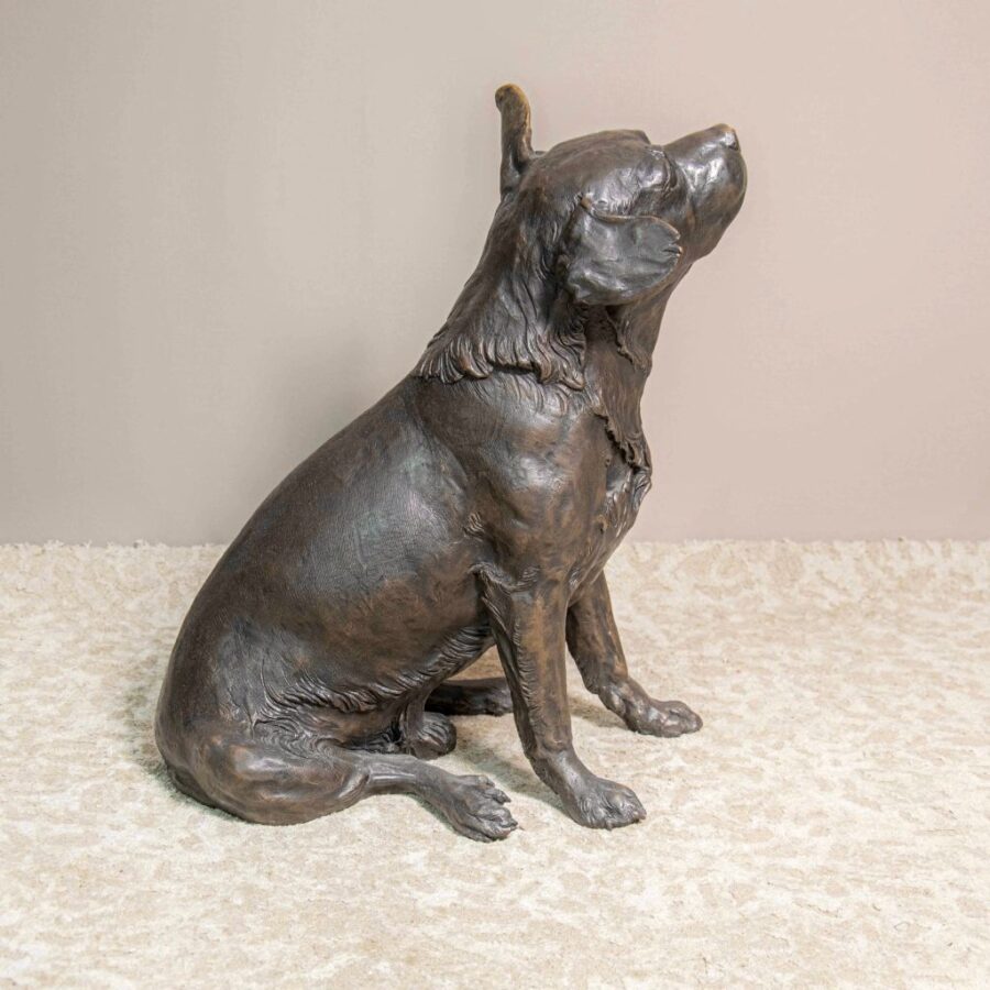 Modern Signed Bronze Dog Sculpture Franz Canins