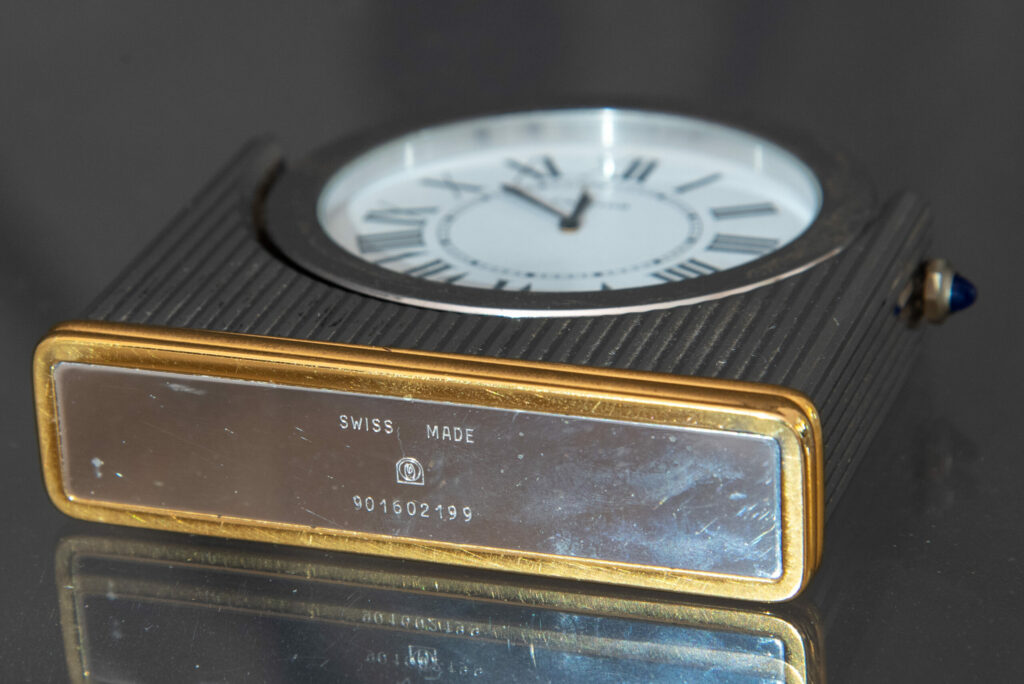 Base Detail Vintage Table Clock Cartier Must de Cartier