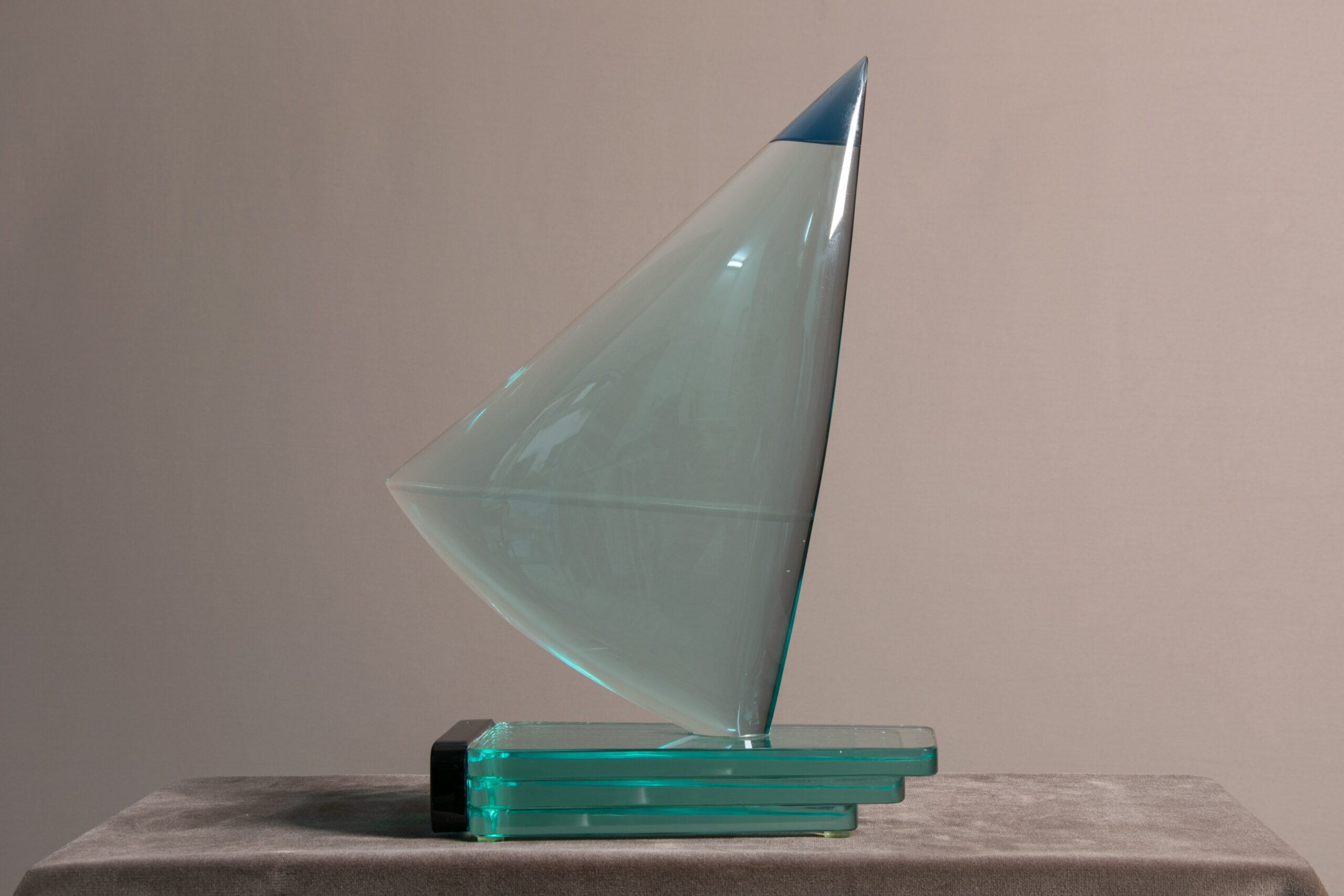 Modern Glass Sailboat Sculpture by Giorgio Berlini