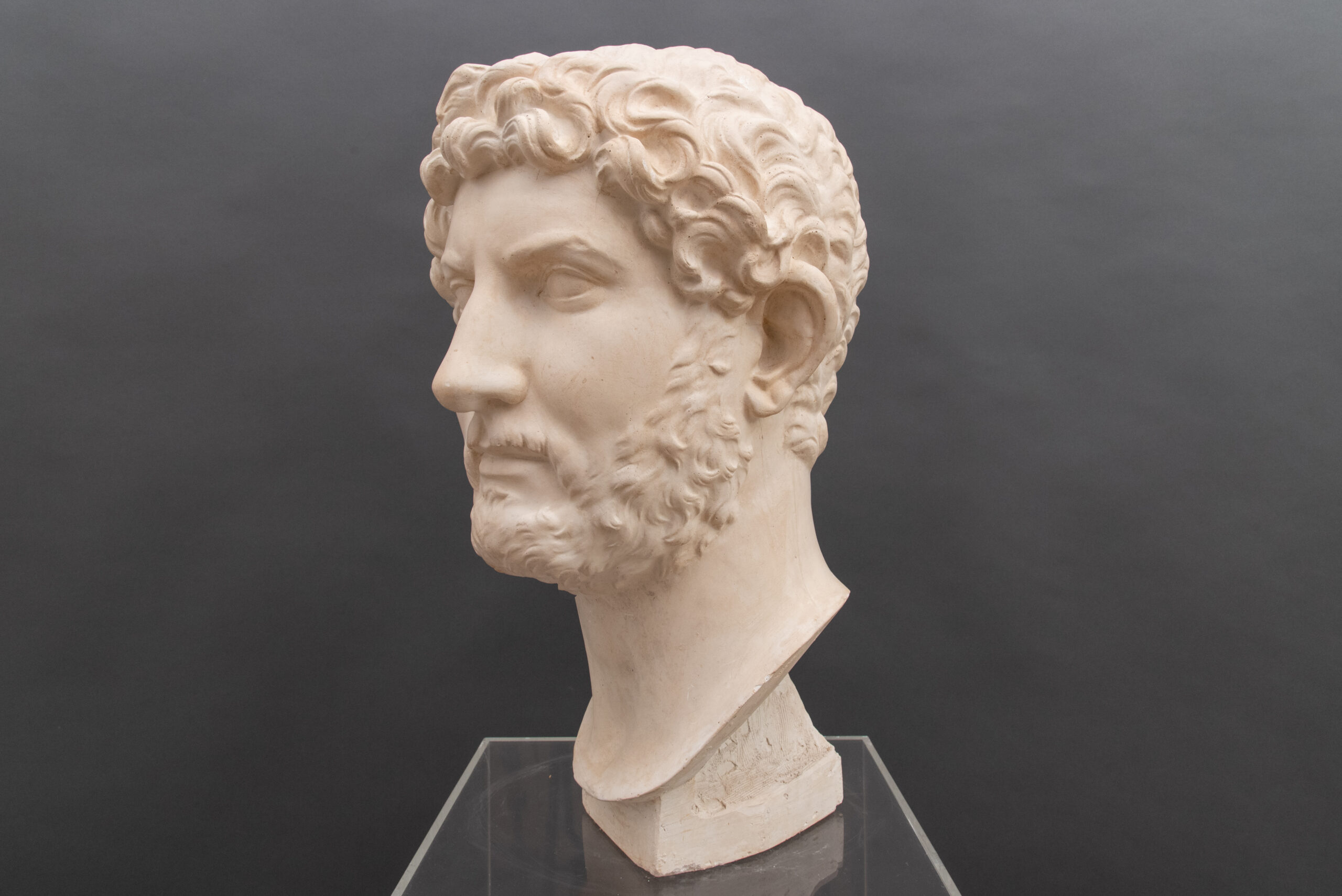 Buste en Plâtre Italien XIX Siècle Empereur Hadrien