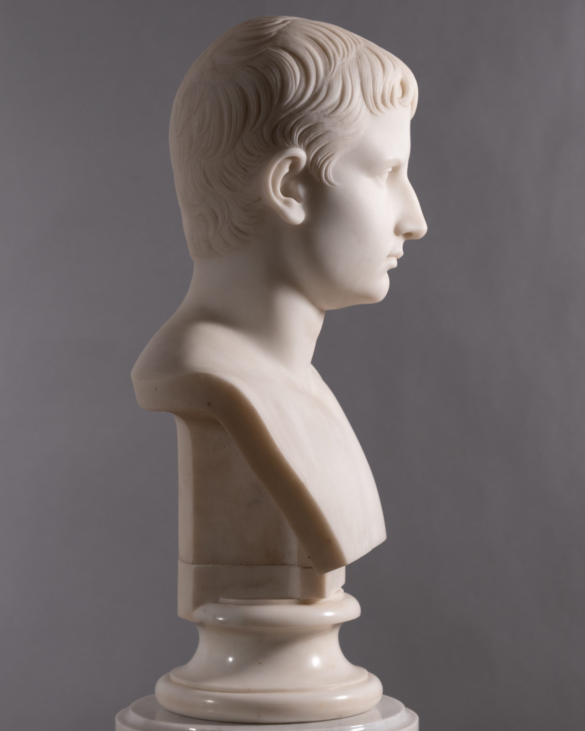 Grand Tour Marble Bust of Octavian 'Augustus Caesar'