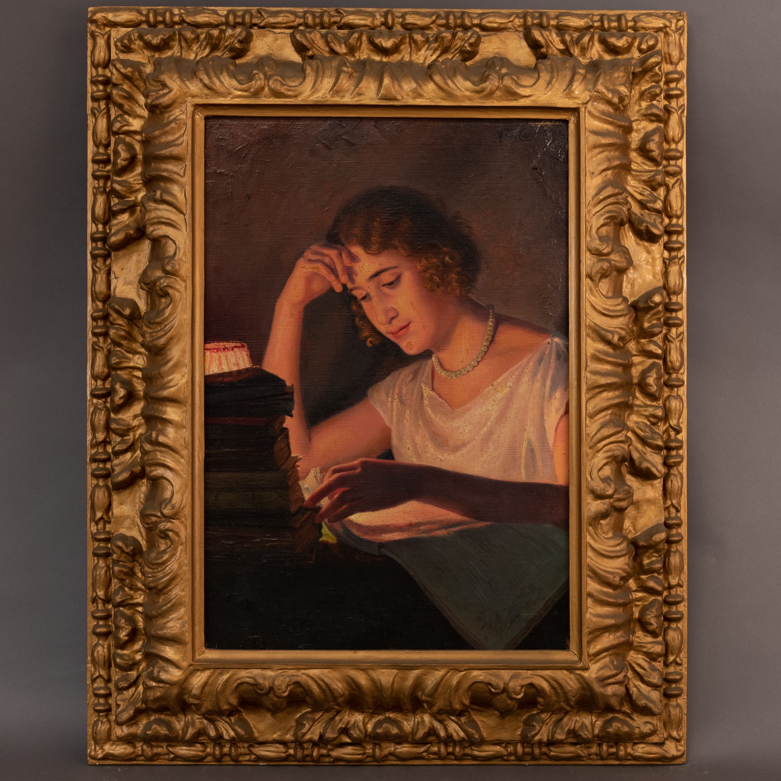 Early 20th Century Paintings on canvas The Reading