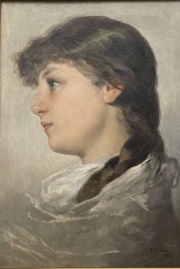 Edoardo Dalbono  Portrait d'une jeune fille
