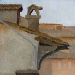 Donghi Antonio painting on canvas depicting roman roofs