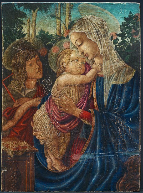 Umberto Giunti Italian Tempera on Panel Madonna with Child