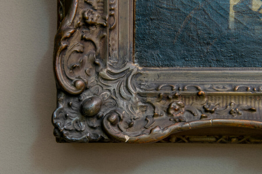 Antico Quadro Cornelis Dusart Dettaglio Angolo della Cornice