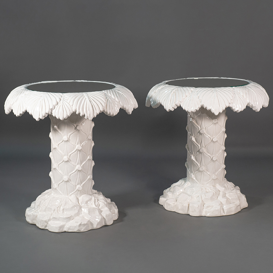 Modern Signed Ceramic Pair of Coffee Tables Vivai del Sud