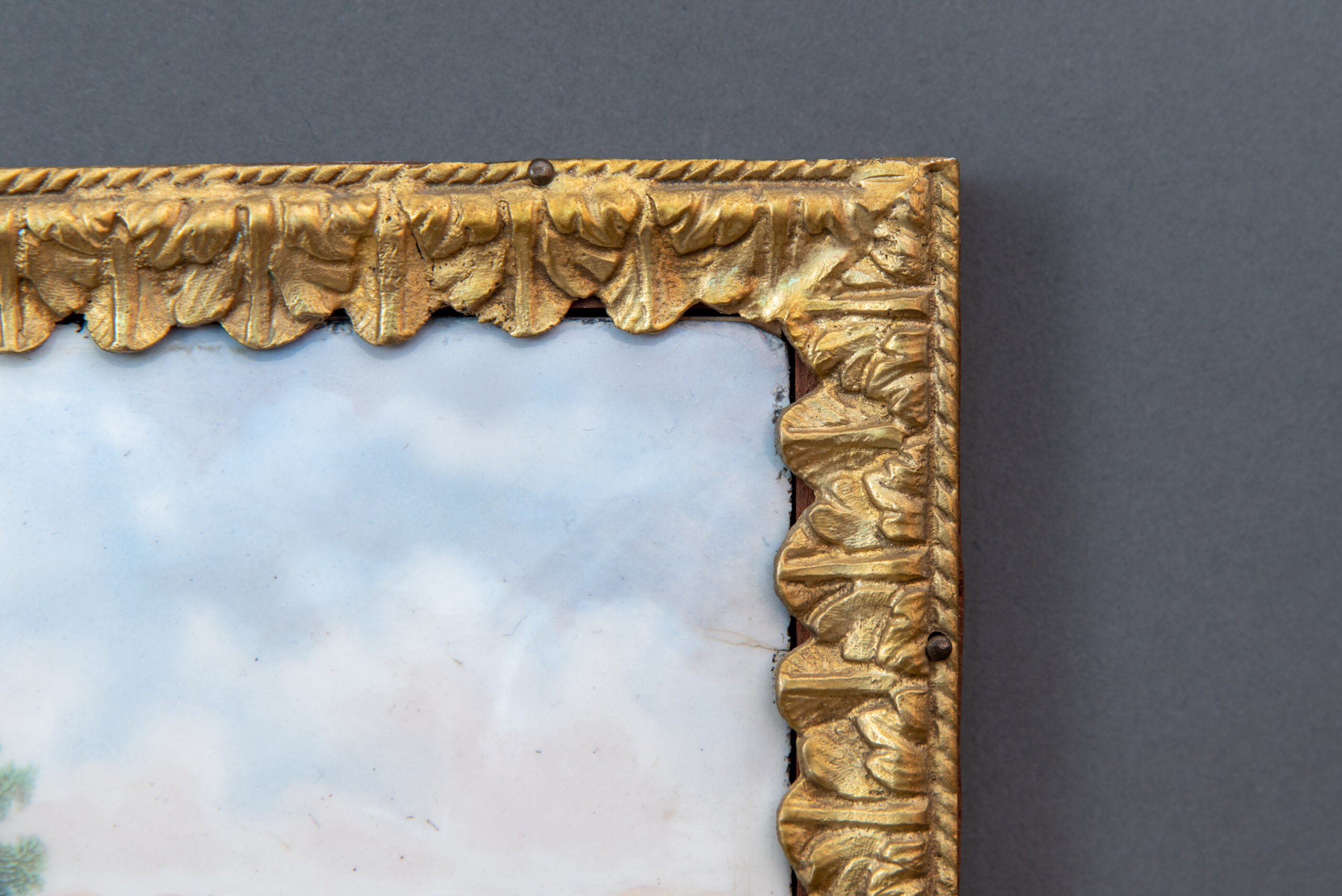 detail Sevres porcelain and bronze frame