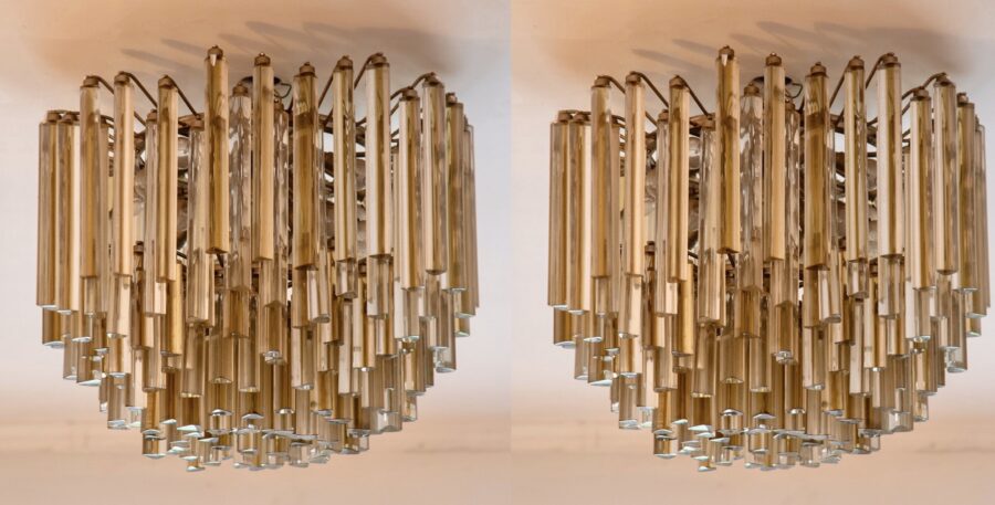 Two 1970s Venini Murano chandeliers