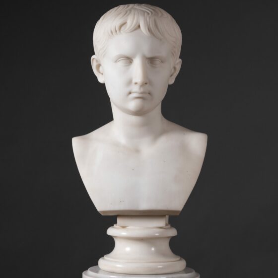 Buste néoclassique en marbre de Carrare