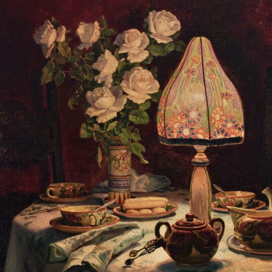 Belle lampe à l'abat-jour coloré Valentina Pagani de Casorati