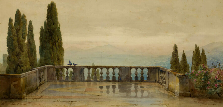 Ettore Roesler Franz Villa d'Este acquerello in vendita su Egidi MadeinITALY