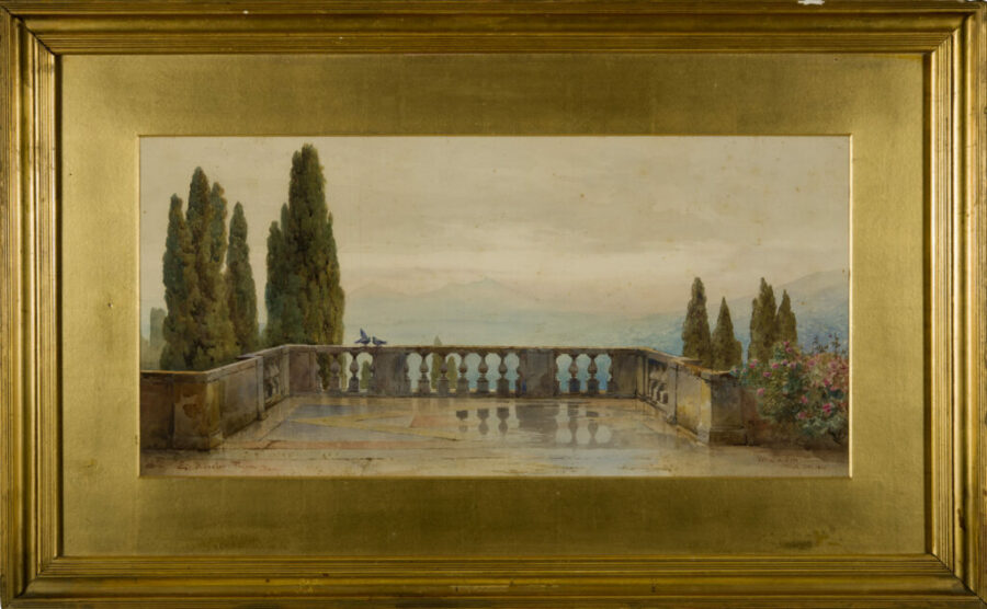 Ettore Roesler Franz Villa d'Este aquerello in vendita su Egidi MadeinItaly