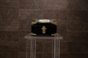 French Period Box in Black Lacquered Wood