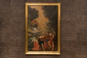Italian Old Painting The Baptism of Christ