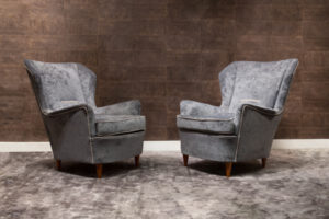 Gio Ponti Coppia Poltrone in Velluto