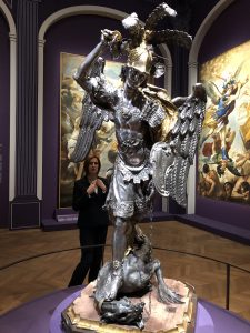 Saint Michel Archange Sculpture Italienne en Bronze Ancienne