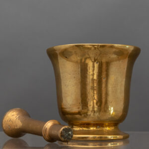 Gilded Bronze Mortar with Pestle