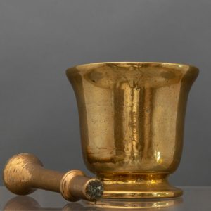 Mortier en Bronze Doré avec Pilon
