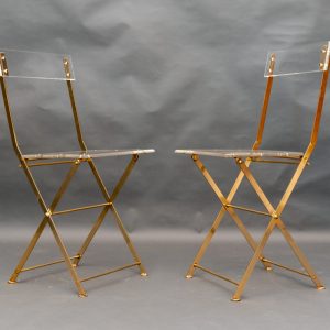 Paire de Chaises Pliantes en Plexiglass Maison et Jardin
