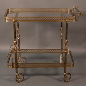 Carrello in ottone dorato Maison Jansen