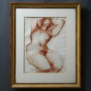 Frank Dobson dessin sanguine 1937, nu féminin