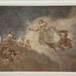 Figures dans les nuages sur la peinture de plafond Crepuscolo d’Ettore Ballerini