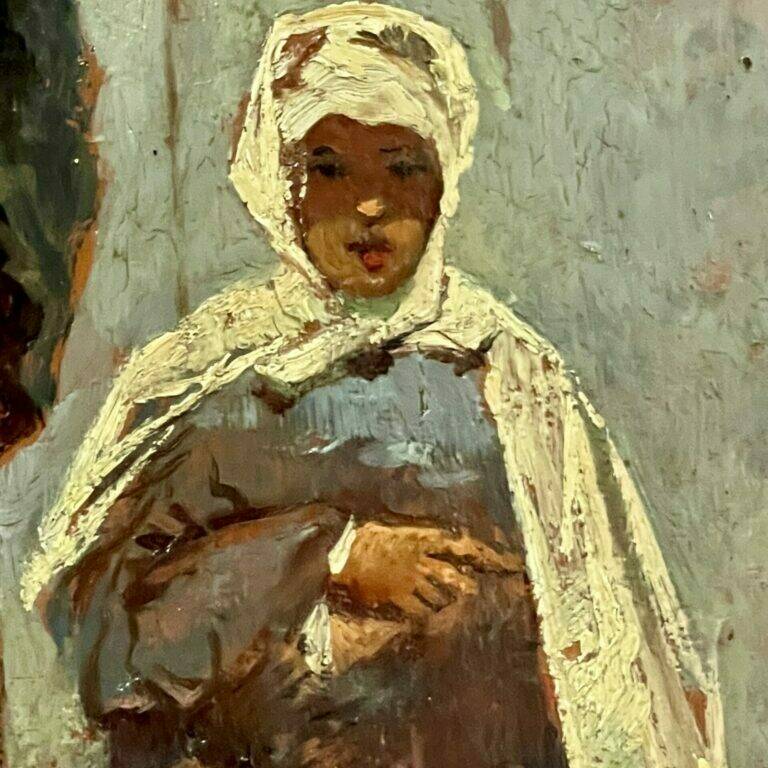 Ettore Cercone Peinture sur bois à sujet orientaliste