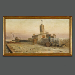 Dipinto di Tammar Luxoro, Paesaggio con figure