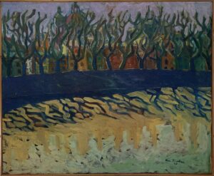 Eva Fischer Olio su tela Lungotevere del 1948