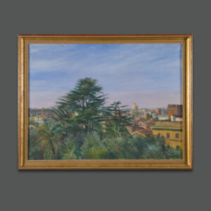 tephen W. Kuzma Paesaggio di Roma dal Pincio firmato 1990 con cupola di San Pietro